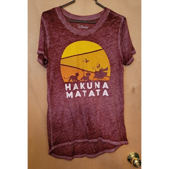 Lion King Hakuna Matata Maroon Y2K Kid Core T-Shirt - size‎ S - Picture 2 of 6